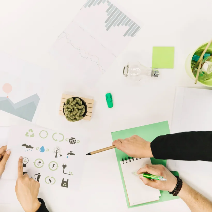 Faça o seu investimento no programa certo Mesa com documentos para planeamento para representar Consultoria Estratégica em Fundos Comunitários